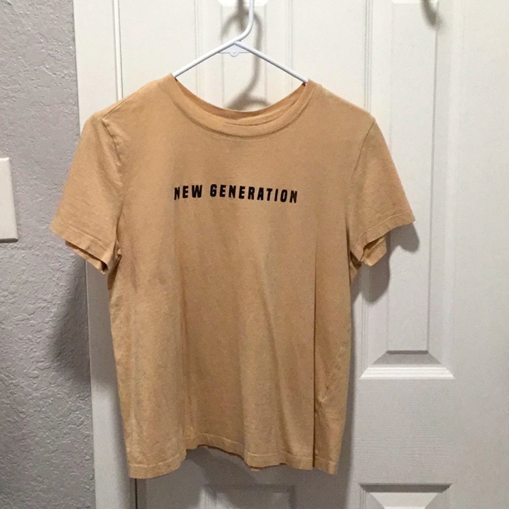 forever 21 ; nude brown , new generation shirt.